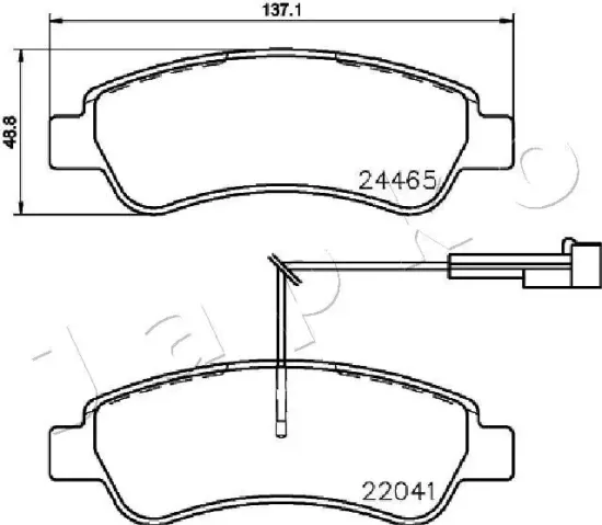 Bremsbelagsatz, Scheibenbremse Hinterachse JAPKO 510609 Bild Bremsbelagsatz, Scheibenbremse Hinterachse JAPKO 510609