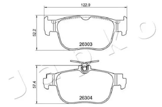 Bremsbelagsatz, Scheibenbremse Hinterachse JAPKO 510927 Bild Bremsbelagsatz, Scheibenbremse Hinterachse JAPKO 510927