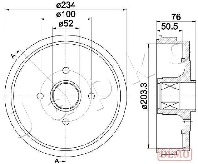 Bremstrommel Hinterachse JAPKO 560409C