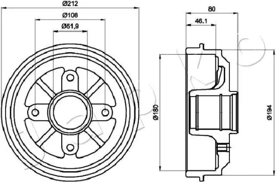 Bremstrommel JAPKO 560608 Bild Bremstrommel JAPKO 560608