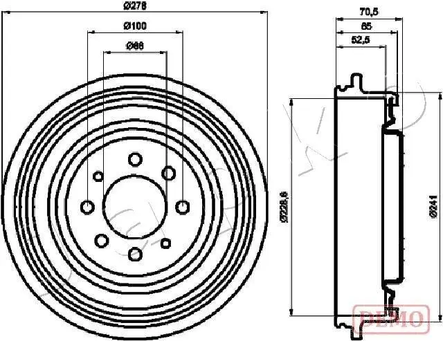 Bremstrommel Hinterachse JAPKO 560703C