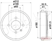 Bremstrommel Hinterachse JAPKO 560912C