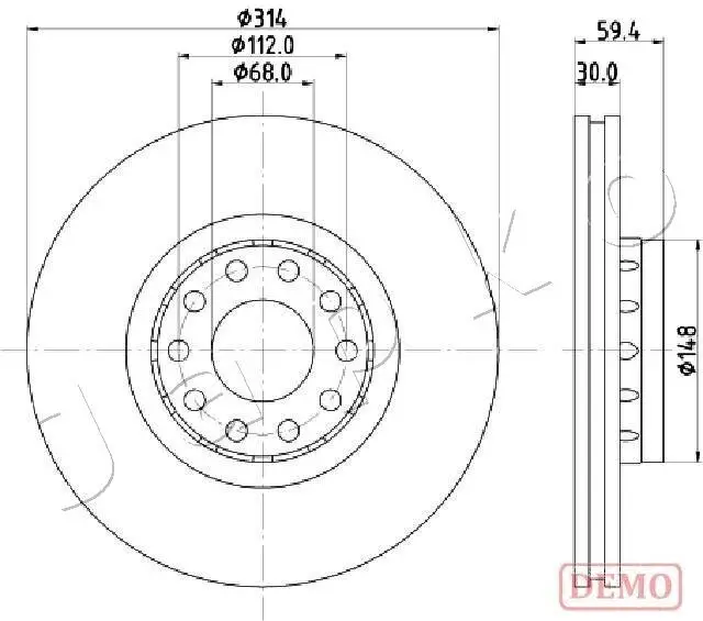 Bremsscheibe Vorderachse JAPKO 600924C