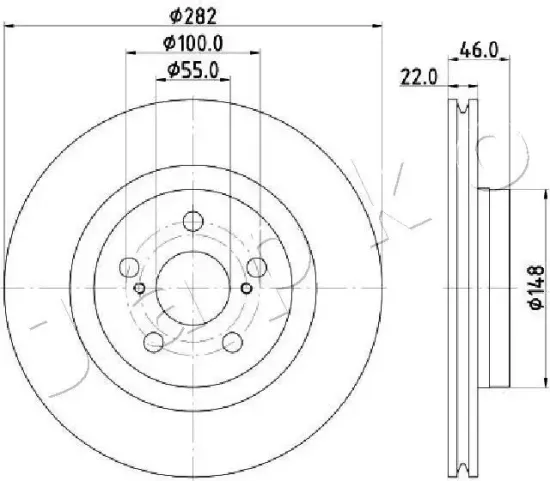 Bremsscheibe Vorderachse JAPKO 602056C Bild Bremsscheibe Vorderachse JAPKO 602056C