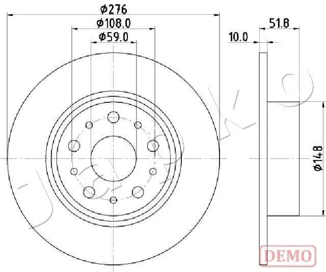 Bremsscheibe Hinterachse JAPKO 610207C