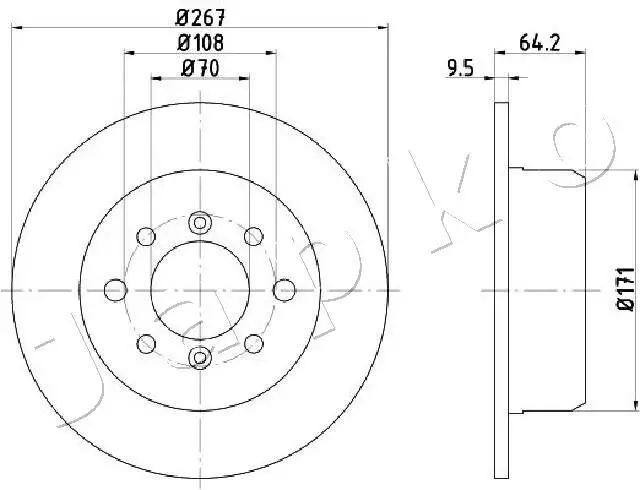 Bremsscheibe Hinterachse JAPKO 610235C