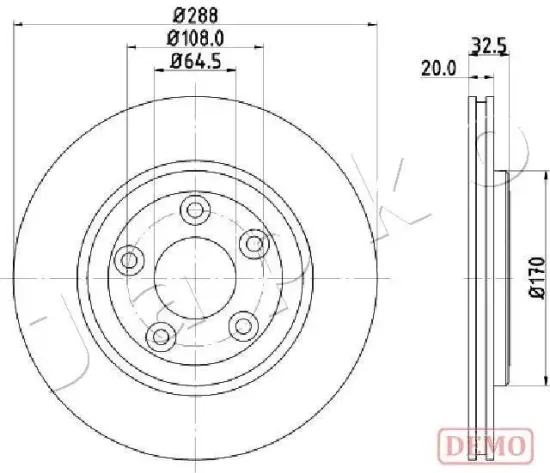 Bremsscheibe Hinterachse JAPKO 610315C Bild Bremsscheibe Hinterachse JAPKO 610315C