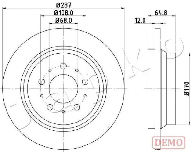 Bremsscheibe Hinterachse JAPKO 610321C