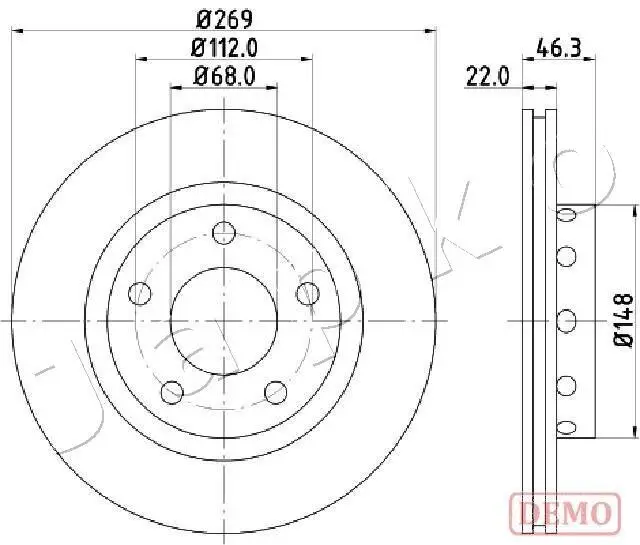 Bremsscheibe Hinterachse JAPKO 610913C