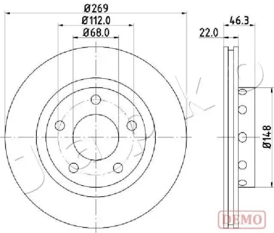 Bremsscheibe Hinterachse JAPKO 610913C Bild Bremsscheibe Hinterachse JAPKO 610913C