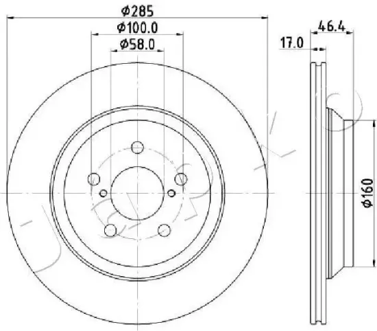 Bremsscheibe Hinterachse JAPKO 61713C Bild Bremsscheibe Hinterachse JAPKO 61713C