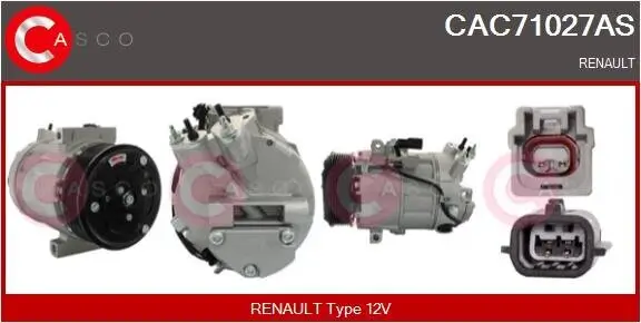 Kompressor, Klimaanlage 12 V CASCO CAC71027AS