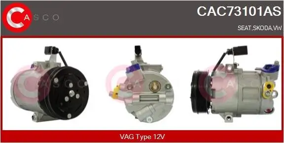 Kompressor, Klimaanlage 12 V CASCO CAC73101AS