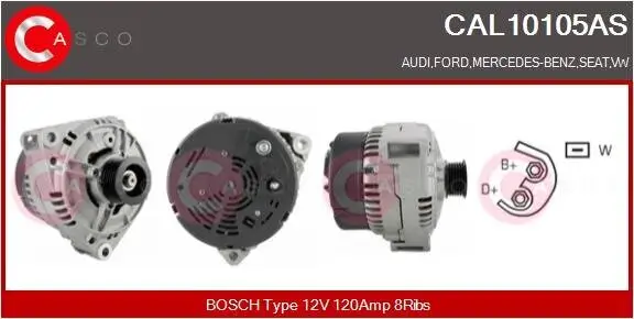 Generator 12 V CASCO CAL10105AS Bild Generator 12 V CASCO CAL10105AS