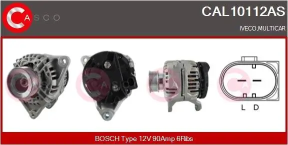 Generator 12 V CASCO CAL10112AS Bild Generator 12 V CASCO CAL10112AS