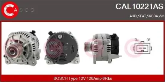 Generator 12 V CASCO CAL10221AS Bild Generator 12 V CASCO CAL10221AS