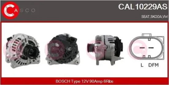 Generator 12 V CASCO CAL10229AS Bild Generator 12 V CASCO CAL10229AS