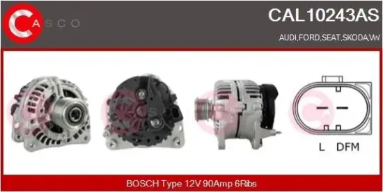 Generator 12 V CASCO CAL10243AS Bild Generator 12 V CASCO CAL10243AS