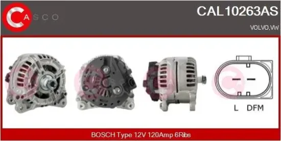 Generator 12 V CASCO CAL10263AS Bild Generator 12 V CASCO CAL10263AS