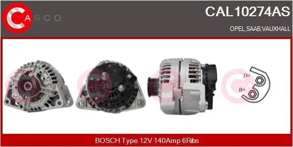 Generator 12 V CASCO CAL10274AS