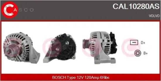 Generator 12 V CASCO CAL10280AS Bild Generator 12 V CASCO CAL10280AS