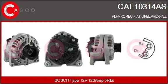 Generator 12 V CASCO CAL10314AS