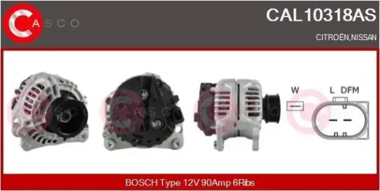 Generator 12 V CASCO CAL10318AS Bild Generator 12 V CASCO CAL10318AS