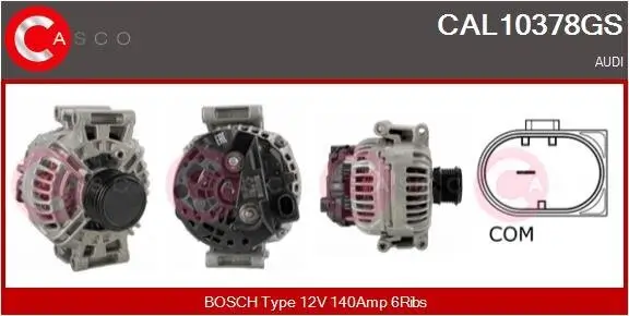 Generator 12 V CASCO CAL10378GS Bild Generator 12 V CASCO CAL10378GS