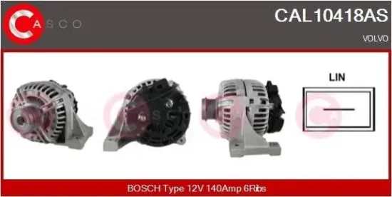 Generator 12 V CASCO CAL10418AS Bild Generator 12 V CASCO CAL10418AS