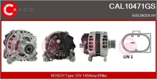 Generator 12 V CASCO CAL10471GS Bild Generator 12 V CASCO CAL10471GS