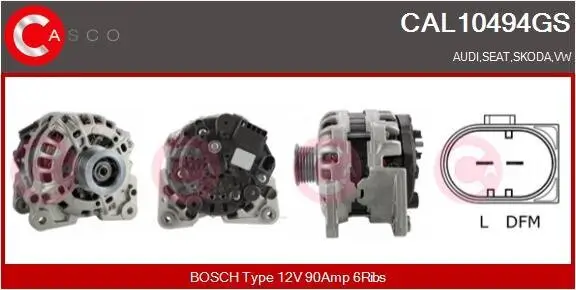 Generator 12 V CASCO CAL10494GS