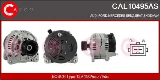 Generator 12 V CASCO CAL10495AS Bild Generator 12 V CASCO CAL10495AS