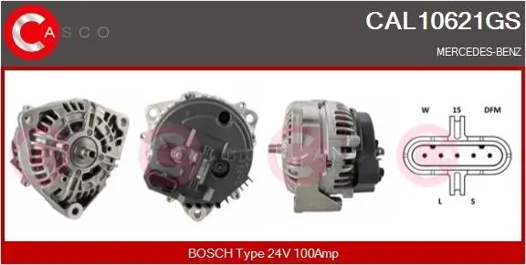 Generator 24 V CASCO CAL10621GS Bild Generator 24 V CASCO CAL10621GS