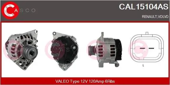 Generator 12 V CASCO CAL15104AS