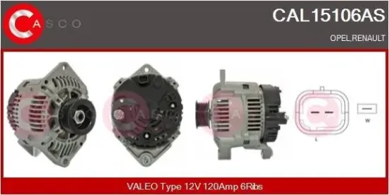 Generator 12 V CASCO CAL15106AS Bild Generator 12 V CASCO CAL15106AS