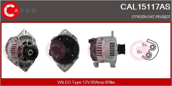 Generator 12 V CASCO CAL15117AS