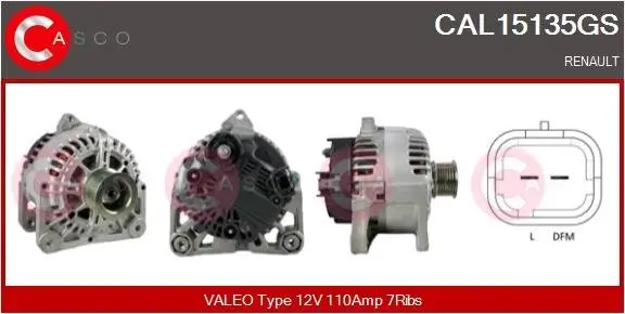 Generator 12 V CASCO CAL15135GS