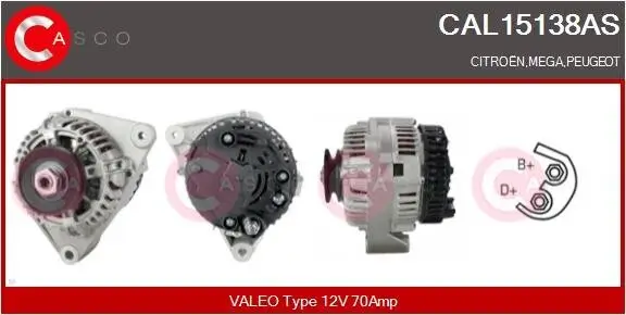 Generator 12 V CASCO CAL15138AS