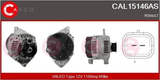 Generator 12 V CASCO CAL15146AS Bild Generator 12 V CASCO CAL15146AS