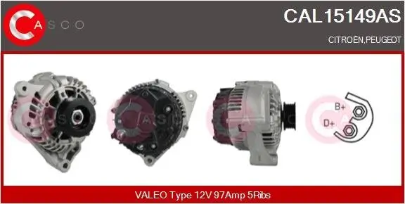 Generator 12 V CASCO CAL15149AS