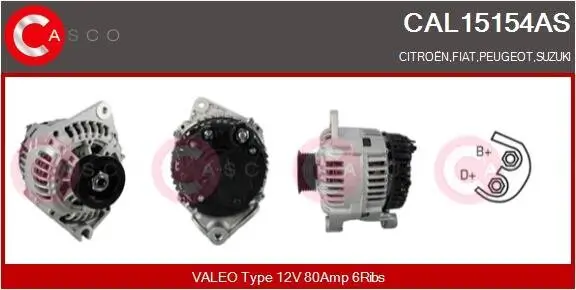 Generator 12 V CASCO CAL15154AS