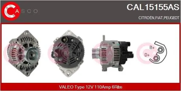 Generator 12 V CASCO CAL15155AS