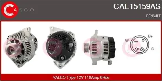 Generator 12 V CASCO CAL15159AS Bild Generator 12 V CASCO CAL15159AS