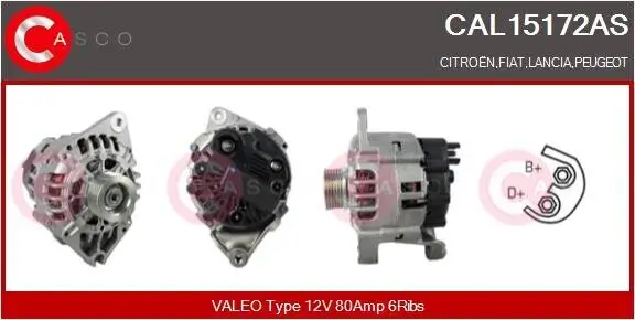 Generator 12 V CASCO CAL15172AS