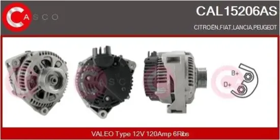 Generator 12 V CASCO CAL15206AS Bild Generator 12 V CASCO CAL15206AS