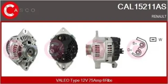 Generator 12 V CASCO CAL15211AS Bild Generator 12 V CASCO CAL15211AS