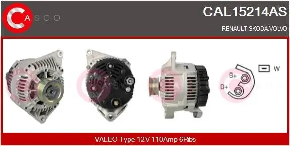 Generator 12 V CASCO CAL15214AS