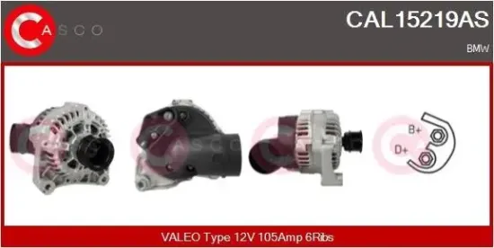 Generator 12 V CASCO CAL15219AS Bild Generator 12 V CASCO CAL15219AS