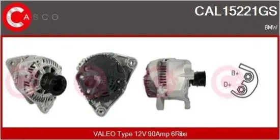 Generator 12 V CASCO CAL15221GS Bild Generator 12 V CASCO CAL15221GS