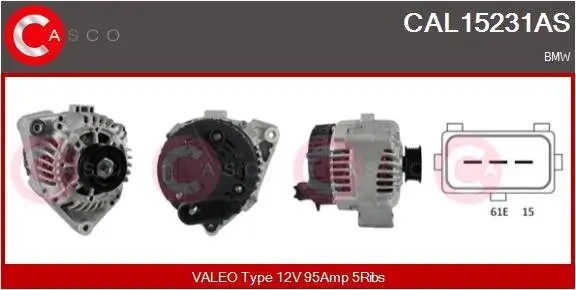 Generator 12 V CASCO CAL15231AS